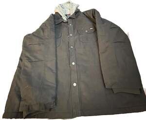 Vintage Dickies Workwear Jacket L Mens Black Hooded Utility Lined Overshirt - Is